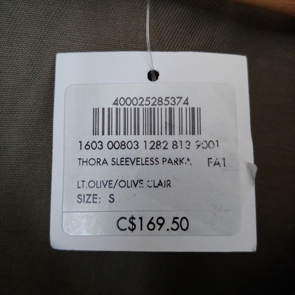 NWT Club Monaco Thora Sleeveless Parka Vest Olive Green Size Small - Picture 16 of 16